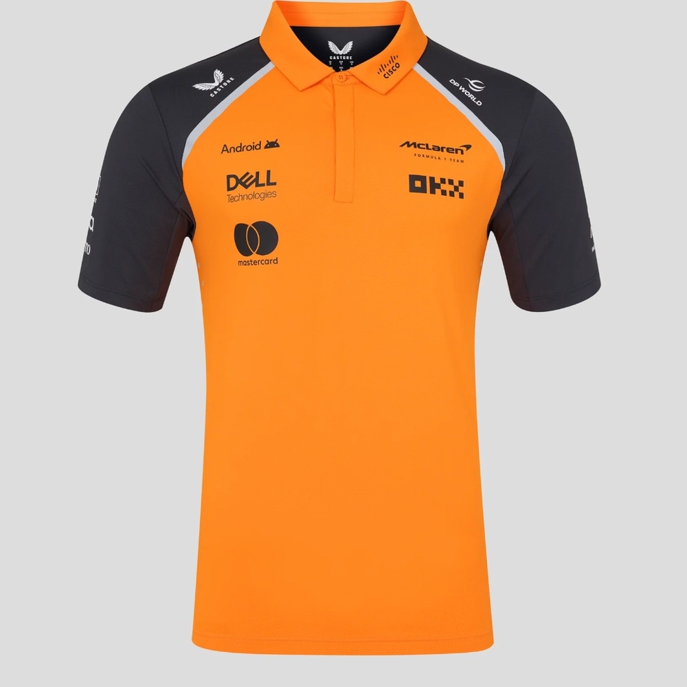 Official Mens Mclaren Formula 1 Team Polo Shirt - Papaya/Phantom